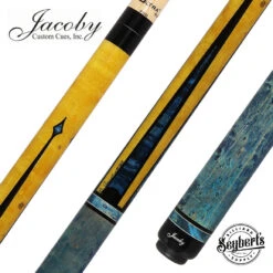 Jacoby Custom Honey And Teal-Stained Birdseye Maple With Impregnated Burl Points Play Cue - 1024-265
