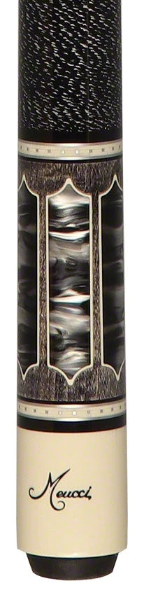 Meucci 2020 Gray - Black Pearl - Black/White Wrap Pool Cue With Pro Shaft - 2020GYBKBKWHP 4 Meucci 2020 Gray - Black Pearl - Black/White Wrap Pool Cue With Pro Shaft - 2020GYBKBKWHP - Image 4