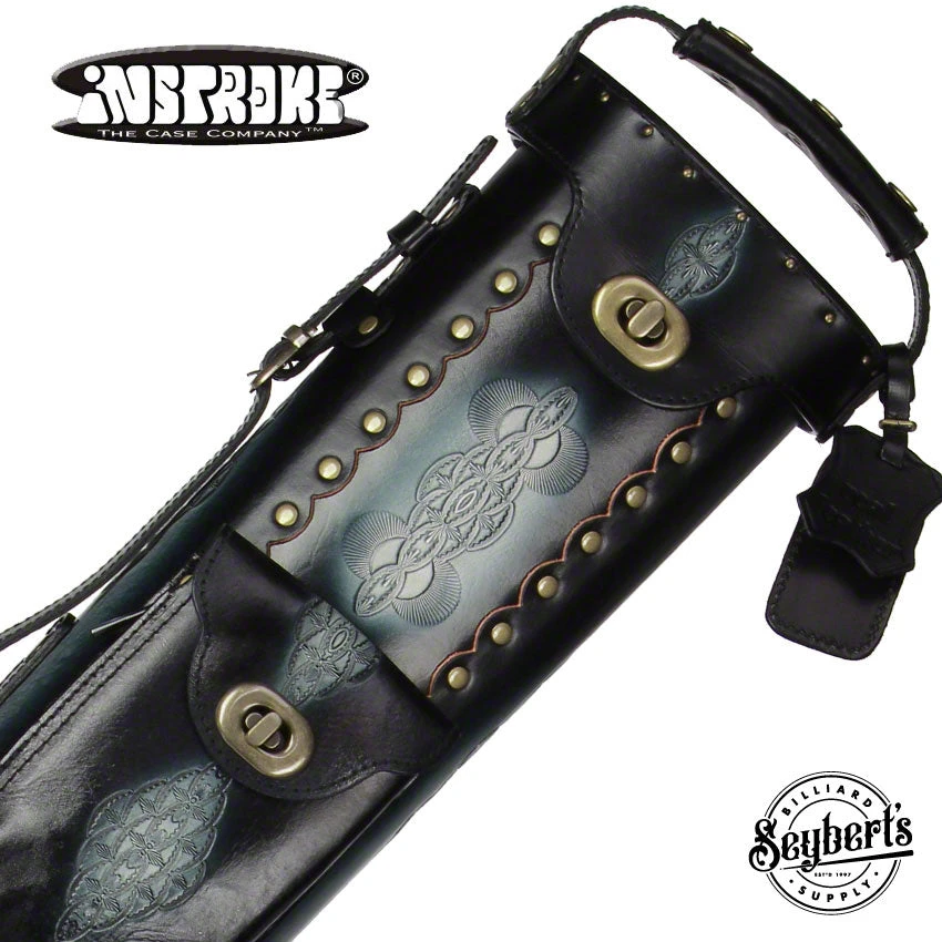 Instroke Saddle DO3 Black Air Brushed 2x4 Pool Cue Case - 24D03BK 1 Instroke Saddle DO3 Black Air Brushed 2x4 Pool Cue Case - 24D03BK