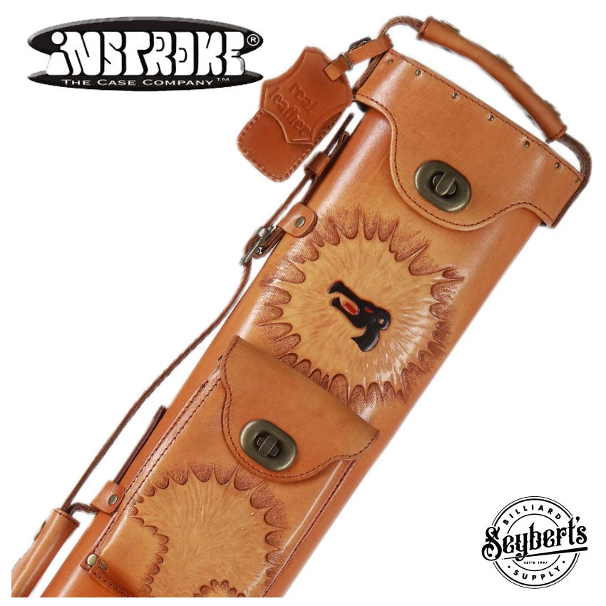 Instroke Custom Monster Tan Leather 2x4 Pool Cue Case - 24MONSTER 1 Instroke Custom Monster Tan Leather 2x4 Pool Cue Case - 24MONSTER