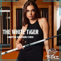 Tiger Limited Edition White Tiger Pool Cue - Fortis Pro Carbon Fiber Shaft And Tiger 1x1 Case - WT-1P 13 Tiger Limited Edition White Tiger Pool Cue - Fortis Pro Carbon Fiber Shaft And Tiger 1x1 Case - WT-1P -Seyberts Sale Store 3