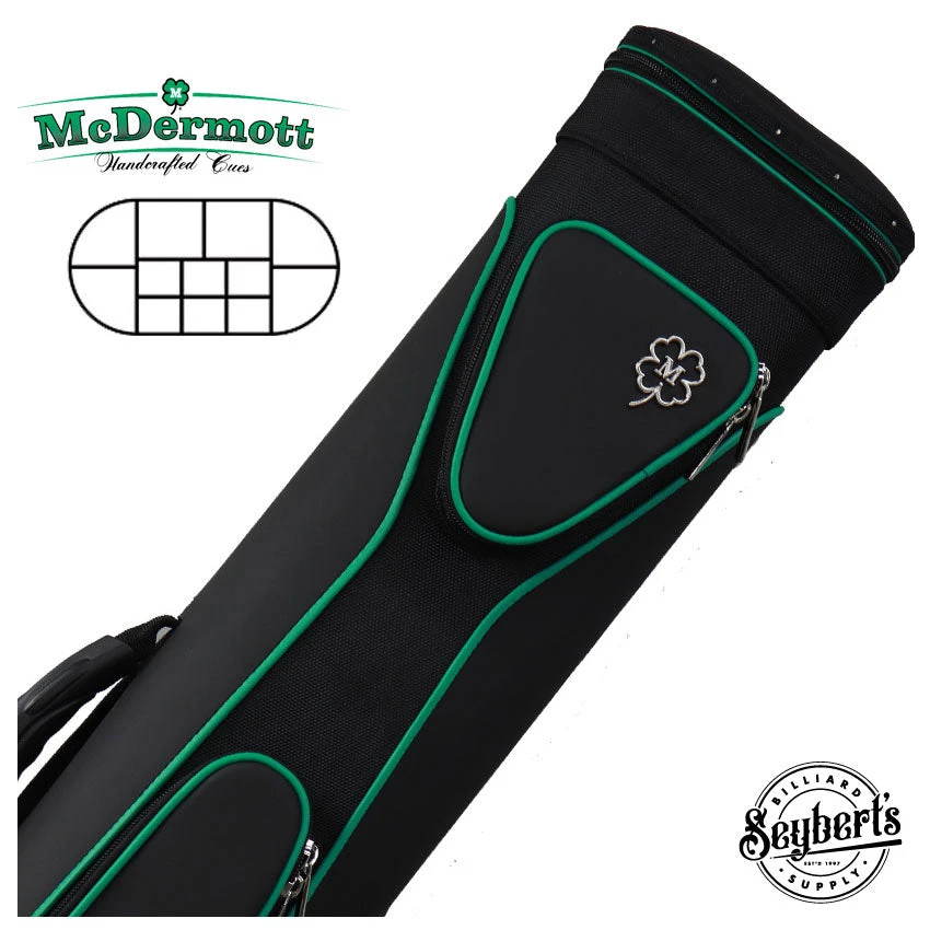 McDermott Tournament Collection Black/Green 6x6 Sport Pool Cue Case - 750943 1 McDermott Tournament Collection Black/Green 6x6 Sport Pool Cue Case - 750943