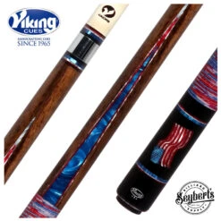 Viking Defender Series Rosewood Forearm And Blue Premium Pearl Points Pool Cue -Seyberts Sale Store 8501
