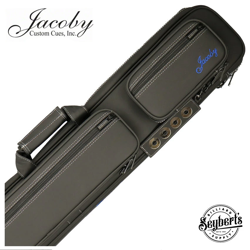 Jacoby Silver Fox Butterfly Blue 4x8 Soft Pool Cue Case - JCSFB4X8BL 1 Jacoby Silver Fox Butterfly Blue 4x8 Soft Pool Cue Case - JCSFB4X8BL