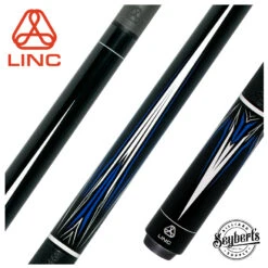 Linc Black With Blue / Silver / White Graphic Cue & Carbon Fiber Shaft