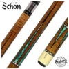 Schon Pool Cue - Dark Stain With Teal Points - LTD2300-DLS