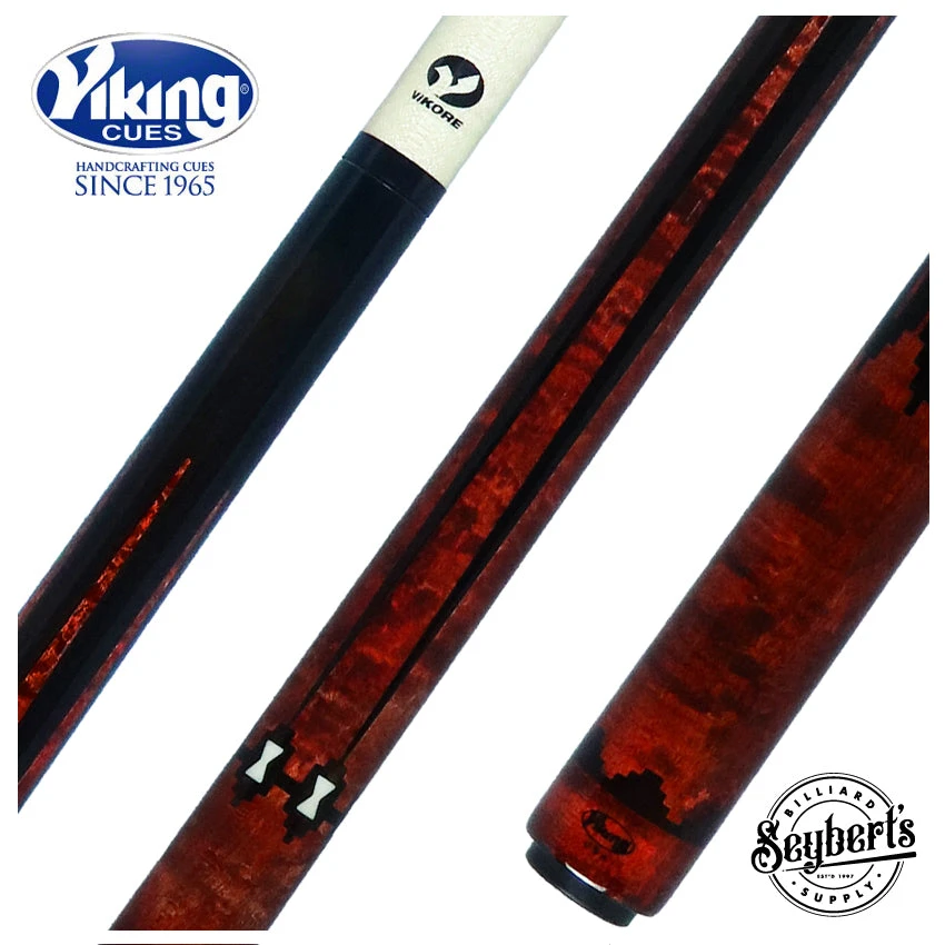 Viking Two-Feather Shadows Of The Night Pool Cue With Vikore Shaft - New Design 1 Viking Two-Feather Shadows Of The Night Pool Cue With Vikore Shaft - New Design