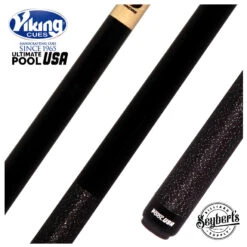 Viking Ultimate Pool USA Range Series Midnight Black Pool Cue With Black And Silver Linen Wrap