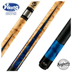 Viking Helix Series Khaki-Stained Birdseye Maple With Black And Blue Premium Pearl Play Cue - HL0304