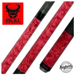 Bull Carbon Purple-Stained Birdseye Maple Play Cue With Textured Leather Wrap