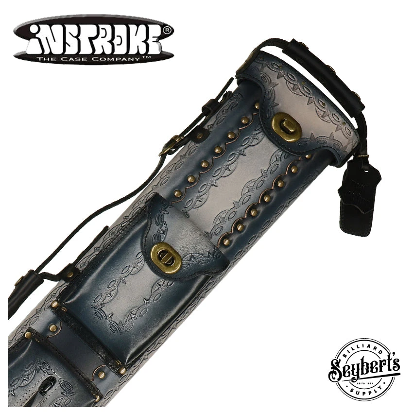 Instroke Saddle D01 Black Air Brushed 2x4 Pool Cue Case - 24D01BK 1 Instroke Saddle D01 Black Air Brushed 2x4 Pool Cue Case - 24D01BK