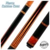 Jim Pierce Custom Cues - Gabon Ebony Forearm With 6 Mexican Cocobolo Points And Black Lizard Leather Wrap- 2 KeilwoodShafts