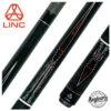Linc Dark Gray Stained Maple With Red / Silver Points Graphic Cue & Carbon Fiber Shaft