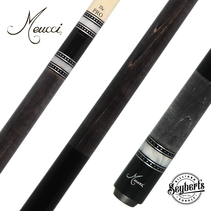 Meucci Seybert's Exclusive Grey With Black Wrapless Pool Cue With Pro Shaft - SEY-EXCGY 1 Meucci Seybert's Exclusive Grey With Black Wrapless Pool Cue With Pro Shaft - SEY-EXCGY