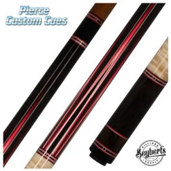 Jim Pierce Custom Cues - African Blackwood Forearm With 6 Zircote Points And Curly Maple Wrap Section- 1 Maple - 1 KeilwoodShaft