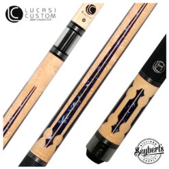 Lucasi Hybrid Natural Birdseye Maple And Blue Crushed Velvet Pool Cue With Sport Wrap - LHC97