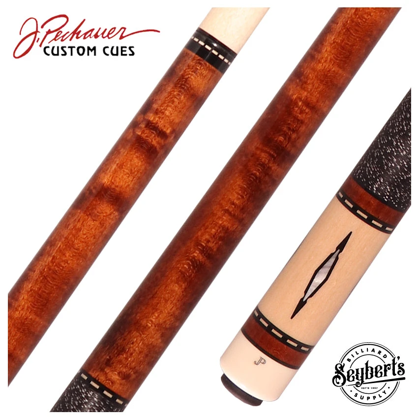 Pechauer JP T Series Chestnut-Stained Maple Pool Cue With Linen Wrap 1 Pechauer JP T Series Chestnut-Stained Maple Pool Cue With Linen Wrap