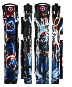 Volturi Custom Captain America 4x8 Hard Pool Cue Case - VCCAPTAIN4x8 -Seyberts Sale Store AMERICA FULL