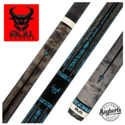 Bull Carbon By Jacoby Limited Edition Smoke Grey Blue Recon No Wrap Pool Cue With LD Carbon Fiber Shaft - BCUSA1N
