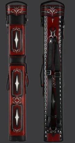 Volturi Custom Brogue Red 3x6 Hard Pool Cue Case - VCBS3X6REDBLK -Seyberts Sale Store BLKRD FB