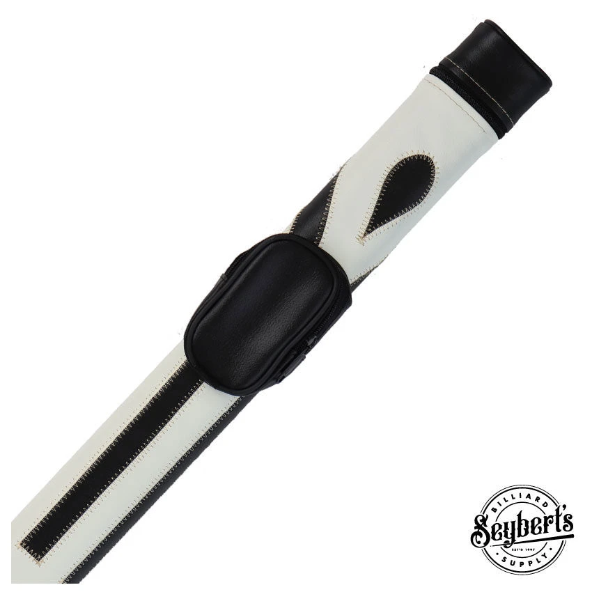 Economy Oval Silk White/Black 1x1 Hard Pool Cue Case - C11HR-WB 1 Economy Oval Silk White/Black 1x1 Hard Pool Cue Case - C11HR-WB