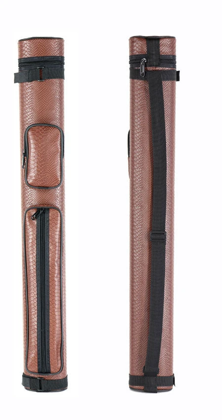 Economy Oval Polyform Brown 2x2 Hard Pool Cue Case - C22DHR-BR 2 Economy Oval Polyform Brown 2x2 Hard Pool Cue Case - C22DHR-BR - Image 2