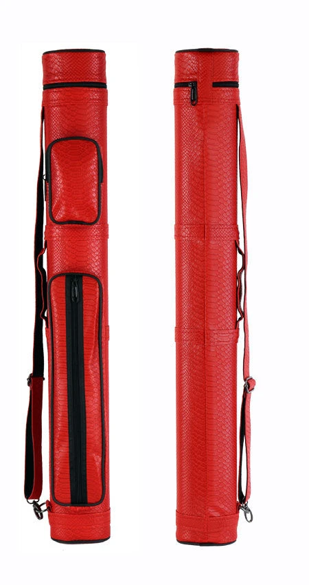 Exotic Oval Polyform Red 2x2 Hard Pool Cue Case - C22EHR-RD 2 Exotic Oval Polyform Red 2x2 Hard Pool Cue Case - C22EHR-RD - Image 2