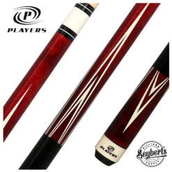 Players Classic Series Crimson Stained Maple 4 Point Graphic Pool Cue - C801