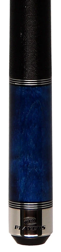 Players Classic Series Sky Blue Stained Maple With Linen Wrap Pool Cue - C955 4 Players Classic Series Sky Blue Stained Maple With Linen Wrap Pool Cue - C955 - Image 4