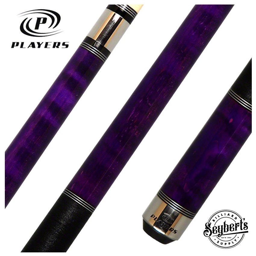 Players Classic Series Royal Purple Maple With Linen Wrap Pool Cue - C965 1 Players Classic Series Royal Purple Maple With Linen Wrap Pool Cue - C965