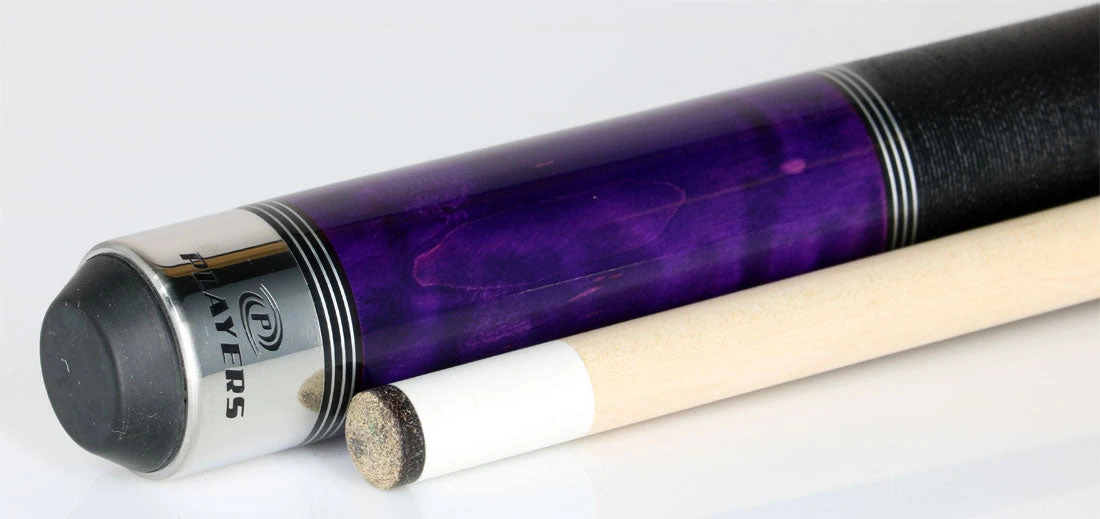 Players Classic Series Royal Purple Maple With Linen Wrap Pool Cue - C965 3 Players Classic Series Royal Purple Maple With Linen Wrap Pool Cue - C965 - Image 3