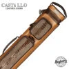 Castillo Honey Brown Leather With Chocolate Brown Ostrich Leg Accent 2x4 Hard Leather Pool Cue Case - CLG24HBRCBOS -Seyberts Sale Store CLG24HBRCBOS 850