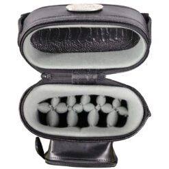 Castillo Black Leather With Black Ostrich Leg Accent 4x7 Hard Leather Pool Cue Case - CLG47BKBKOS 5 Castillo Black Leather With Black Ostrich Leg Accent 4x7 Hard Leather Pool Cue Case - CLG47BKBKOS -Seyberts Sale Store CLG47BKBKOS INSIDE