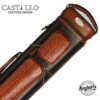 Castillo Black Leather With Cognac Ostrich Leg Accent 4x7 Hard Leather Pool Cue Case - CLG47BKCGOS -Seyberts Sale Store CLG47BKCGOS 850