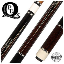Pat Diveney Ebony 6-Point Snakewood Custom Pool Cue With Honey Roast Trans-K & Maple LD Shaft - DC3200EB6P