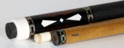 Pat Diveney Ebony 4-Point Snakewood And Elephant Wrap Custom Pool Cue With Two Honey Roast Trans-K Shafts - DC3800EB4P -Seyberts Sale Store DC3800EB4P BS2