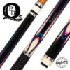 Pat Diveney Ebony Butteryfly White/Pink/Blue/Teal Custom Cue With Two Honey Roast Trans-K Shafts - DC4800 -Seyberts Sale Store DC4800 850