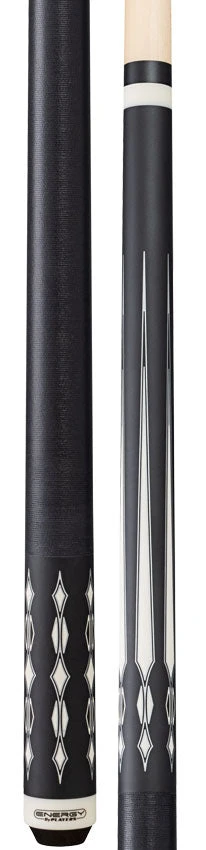 Players Energy Series Matte Black With White And Silver Graphic Pool Cue With Black Linen Wrap 3 Players Energy Series Matte Black With White And Silver Graphic Pool Cue With Black Linen Wrap - Image 3