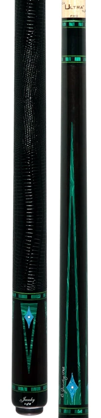 Jacoby Nova Ebony And Malachite Custom Pool Cue With Black Lizard Wrap And Ultra Pro Shaft 5 Jacoby Nova Ebony And Malachite Custom Pool Cue With Black Lizard Wrap And Ultra Pro Shaft - Image 5