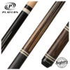 Players Exotic Series Black Palm And Bocote Graphic Pool Cue With Embossed Leather Wrap