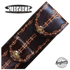Instroke FIT-B Brown Hand Tooled 2x4 Pool Cue Case - FIT24B
