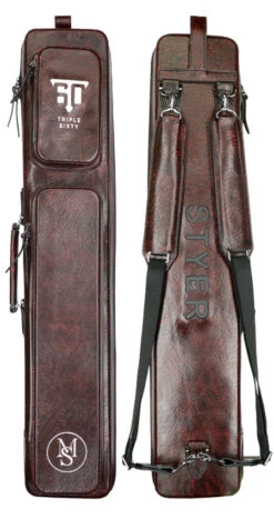 Triple 60 Margaret Styer Limited Edition 3x6 Signature Two-Tone Burgundy/Red Leather Butterfly Soft Cue Case -Seyberts Sale Store FRONTANDBACK 059621b5 c1c9 4595 9aef a8f10584124d