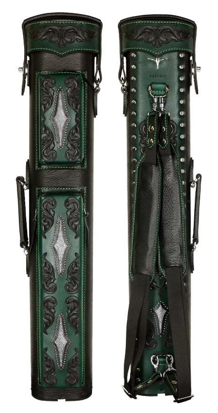 Volturi Custom Venice Style Black/Green 3x6 Hard Pool Cue Case 2 Volturi Custom Venice Style Black/Green 3x6 Hard Pool Cue Case - Image 2