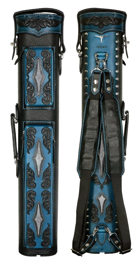 Volturi Custom Venice Style Black/Turquoise 3x6 Hard Pool Cue Case 2 Volturi Custom Venice Style Black/Turquoise 3x6 Hard Pool Cue Case - Image 2