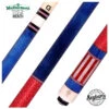 McDermott Blue Stained Birdseye Maple With Red/White/Blue Inlays Cue Of The Month With G-Core Shaft -Seyberts Sale Store G208C4 850