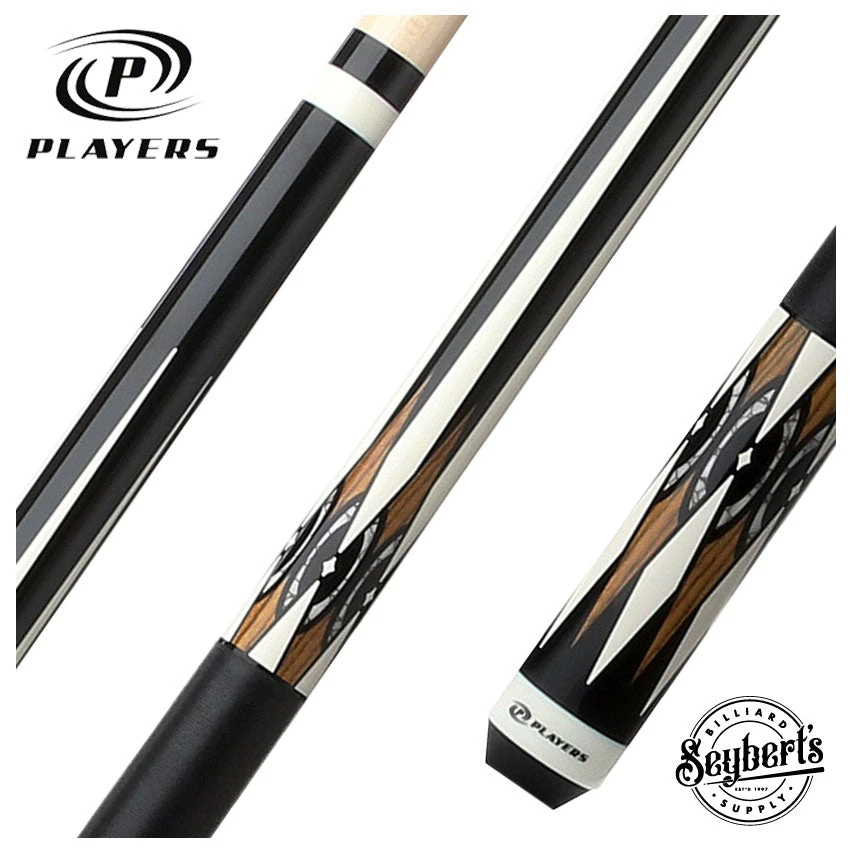 Players Graphic Series Black And Bocote Pool Cue With Black Linen Wrap 1 Players Graphic Series Black And Bocote Pool Cue With Black Linen Wrap