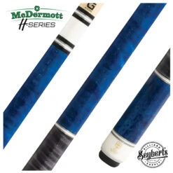 McDermott H Series Blue Stained Maple With Gray-Stained Maple Wrap Section Pool Cue
