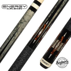 Players Energy Series Grey Stain With Black Points Graphic Pool Cue - HC18