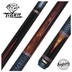 Tiger High Performance Series Cue - Red W/ Leather Wrap - HD-2RW