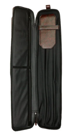 Triple 60 Margaret Styer Limited Edition 3x6 Signature Two-Tone Burgundy/Red Leather Butterfly Soft Cue Case -Seyberts Sale Store INSIDE